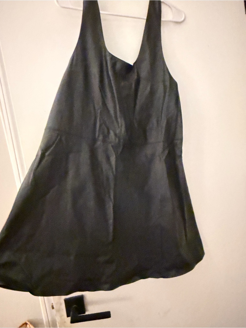 Mango Black Satin Mini Slip Dress